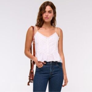 Abercrombie Lace-Trim Tie-Strap Cami